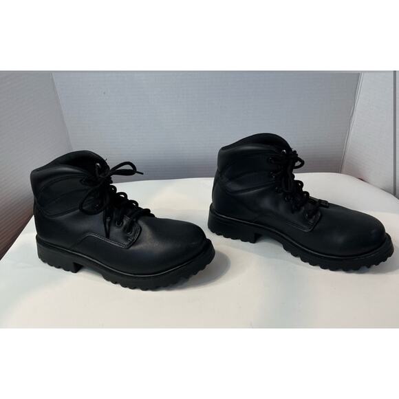 NEW Brahma Men’s Vegan Black Slip/Oil Resistant Lace Up Work Ankle Boots 8W - Picture 3 of 10